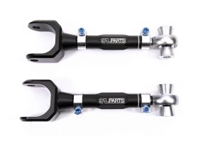 Tesla Model 3 Suspension Control Arms - Rear - SPL Parts - Gun Drilled 2024 Aluminum + Blue Anodized Titanium Socket Head Cap Screws - Black Anodized - `17-`27